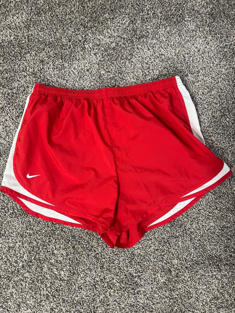 Nike Women's Red Athletic Running Shorts with White Trim
